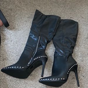 Spiked black boots